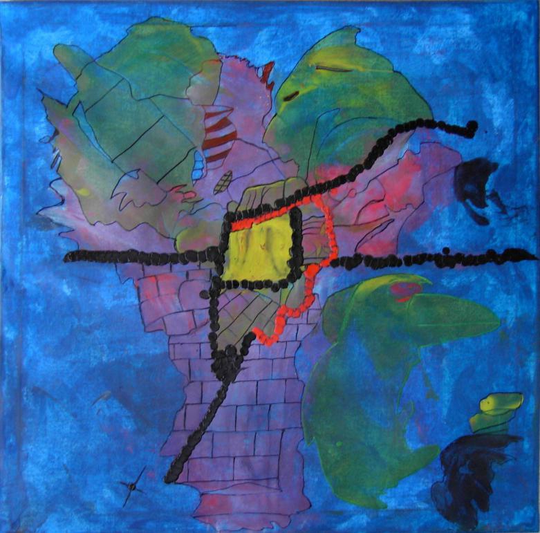 Afrika Wachs auf Leinwand 60x60cm 2010