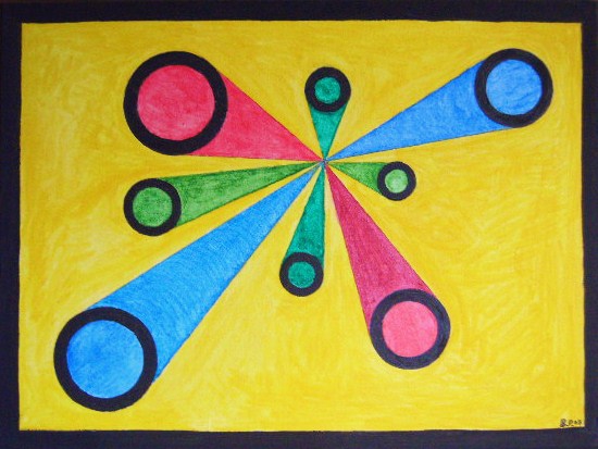 Les Tubes Aquarell auf Leinwand 30x40cm 2007