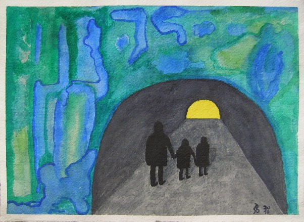 Kraftakt Aquarell auf Büttenpapier 25x35cm/30x40cm 2010