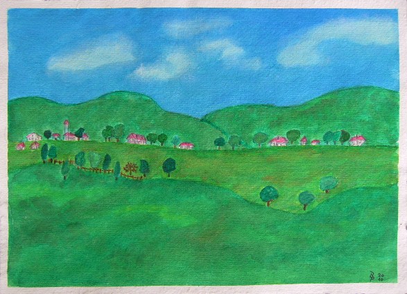 Landschaft Aquarell auf Büttenpapier 25x35cm/30x40cm 2010