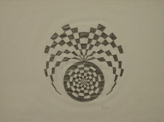 Mandala Bleistiftzeichnung 21x30cm 1997