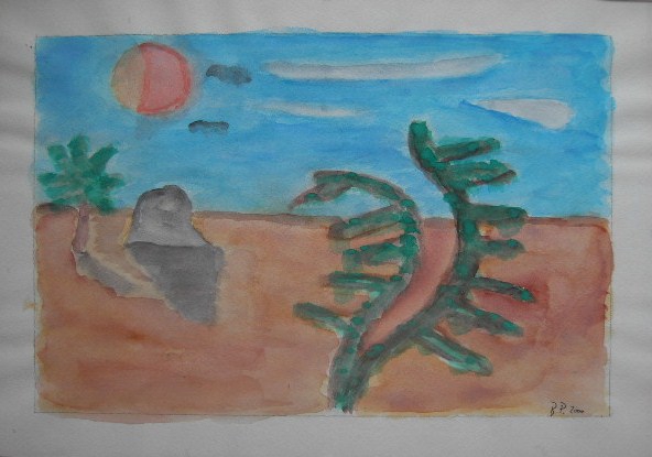 Wüste Aquarell auf Papier 21x30cm 2000