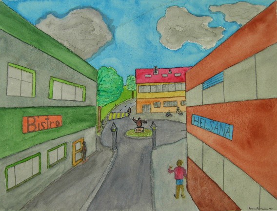 Dorfkern Aquarell auf Papier 30x40cm/40x50cm 2007