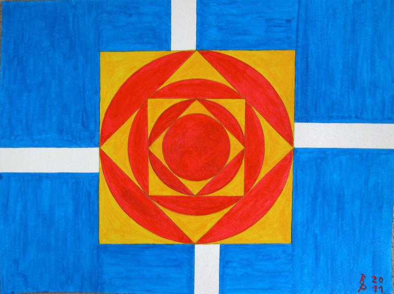 Geometrie 2 Aquarell auf Papier 24x32cm/30x40cm 2011 