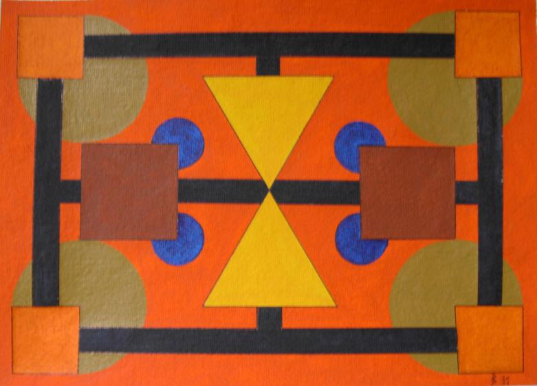 Geometrie 3 Aquarell auf Büttenpapier 25x35cm/30x40cm 2011