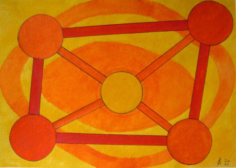 Geometrie 4 Aquarell auf Büttenpapier 25x35cm/30x40cm 2011