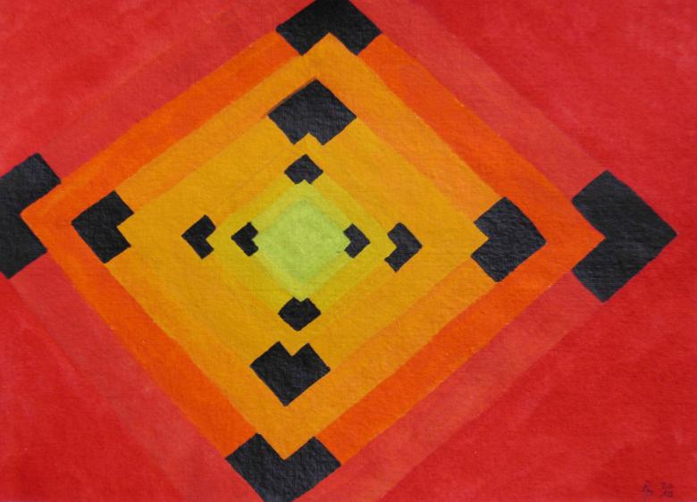Geometrie 7 Aquarell auf Büttenpapier 25x35cm/30x40cm 2010