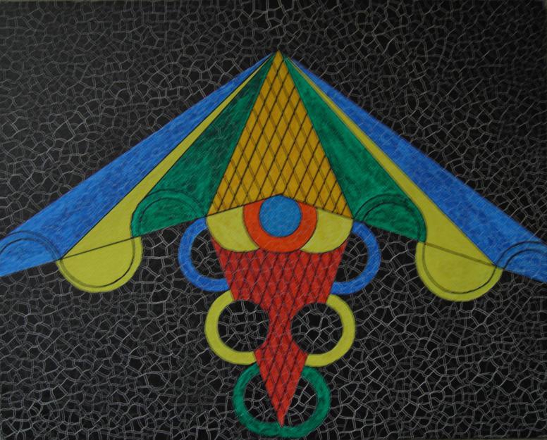 Geometrie 8 Aquarell auf Malplatte 24x30cm 2007