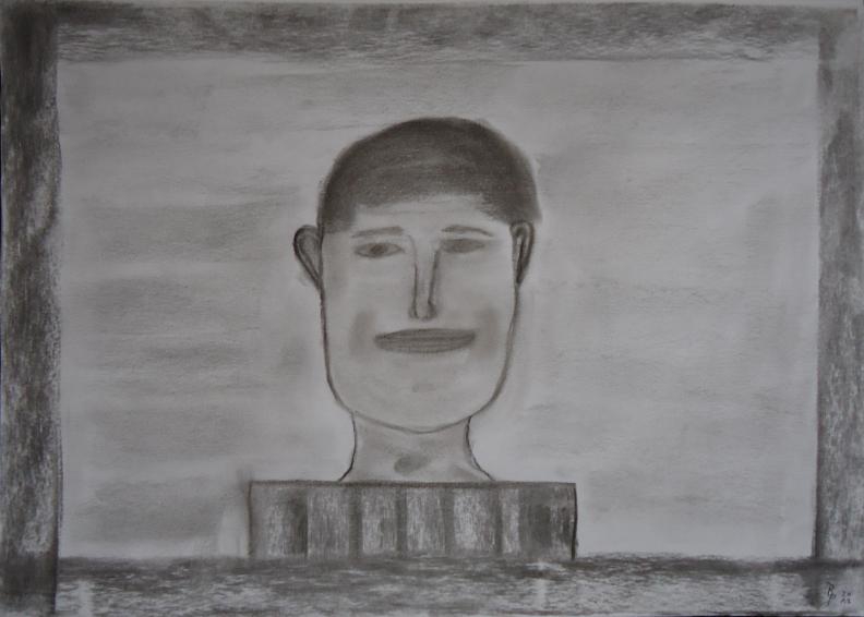 Kohlebild Büste 30x41cm/40x50cm 2012